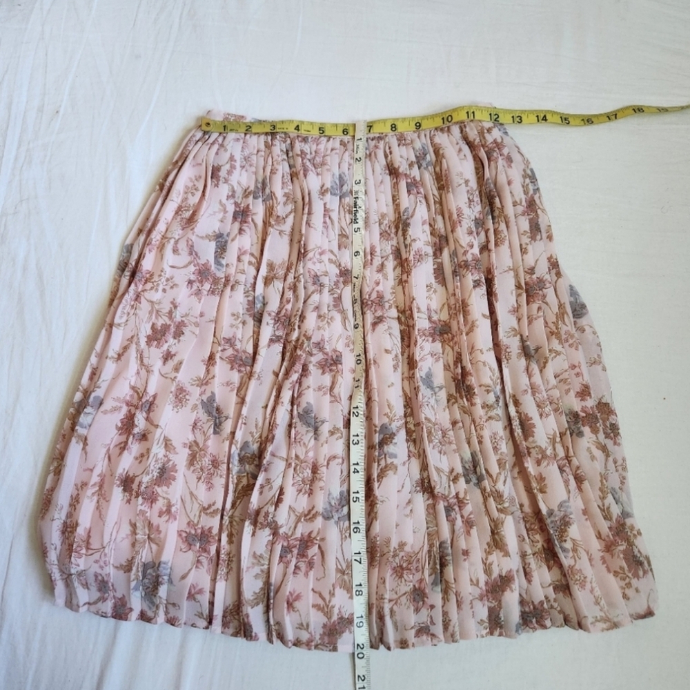Laura Ashley accordion pleat pleated skirt blush pink floral print plisse size 6 - Picture 10 of 10